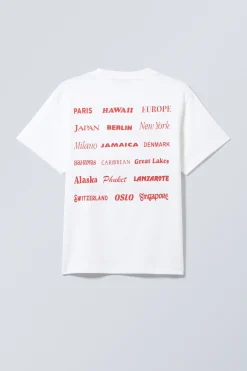 KASTIGES T-SHIRT MIT GRAFIKPRINT|Weekday Best Sale