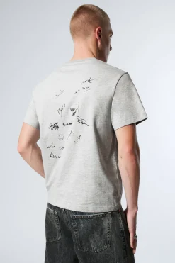 KASTIGES T-SHIRT MIT GRAFIKPRINT|Weekday Hot