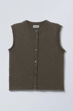 KNITTED SINGLEBREASTED VEST|Weekday Best