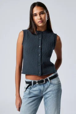 KNITTED SINGLEBREASTED VEST|Weekday New