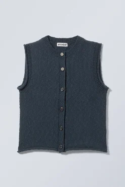 KNITTED SINGLEBREASTED VEST|Weekday New