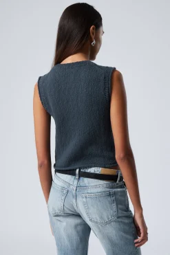 KNITTED SINGLEBREASTED VEST|Weekday New