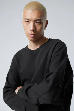 KURZES SWEATSHIRT IM USED-LOOK|Weekday Clearance
