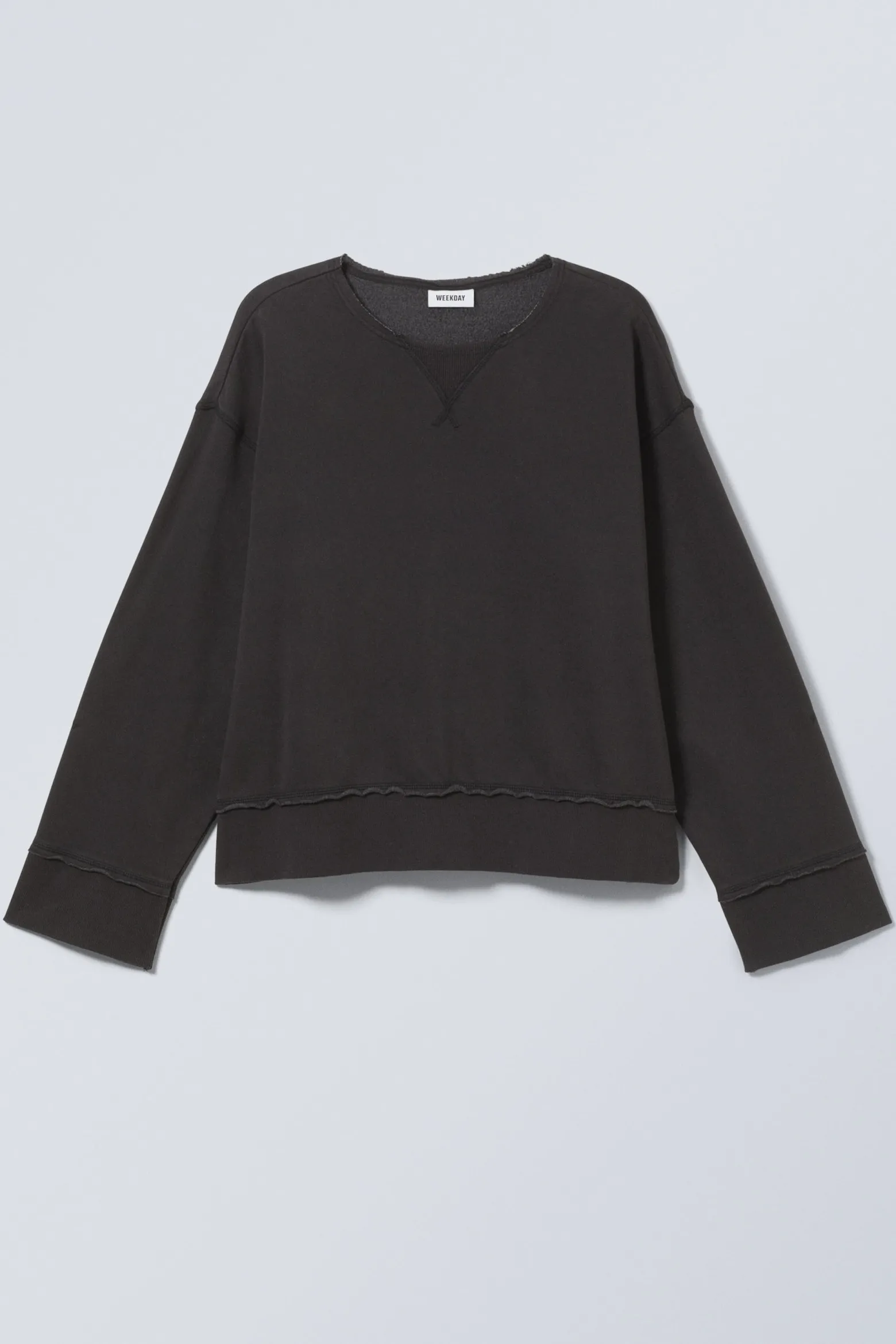 KURZES SWEATSHIRT IM USED-LOOK|Weekday Clearance