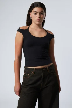 KURZÄRMELIGES NECKHOLDER-TOP|Weekday Flash Sale