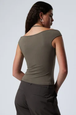 KURZÄRMELIGES NECKHOLDER-TOP|Weekday Clearance