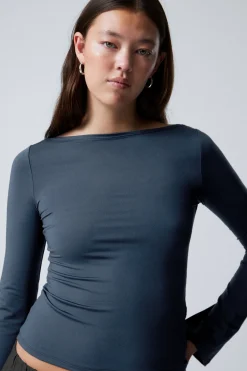LANGARMSHIRT MIT U-BOOT-AUSSCHNITT ANNIE|Weekday Flash Sale