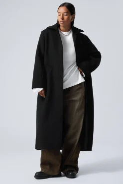 LANGER OVERSIZED-MANTEL AUS WOLLMISCHUNG|Weekday Outlet