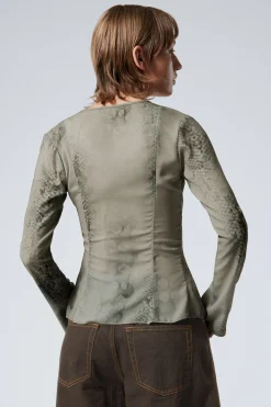 LANGÄRMELIGE BLUSE MIT SCHNÜRUNG|Weekday Best Sale