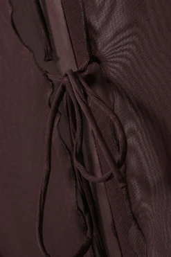 LANGÄRMELIGES MESH-TOP MIT BINDEVERSCHLUSS|Weekday Outlet