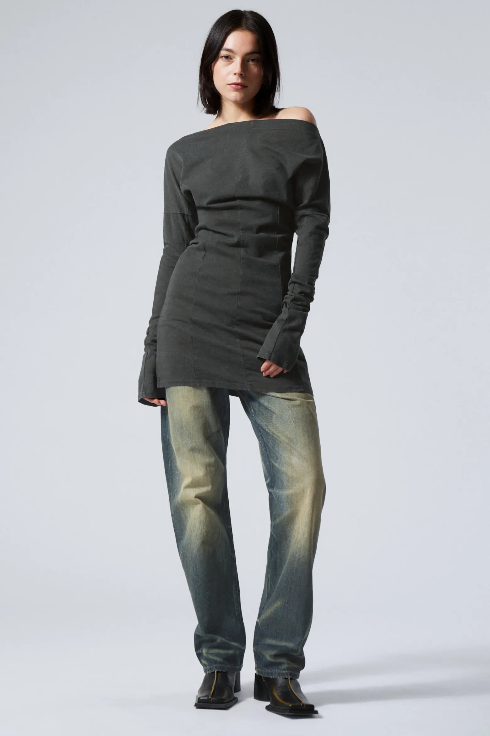 LANGÄRMLIGES OFF-SHOULDER-MINIKLEID|Weekday New