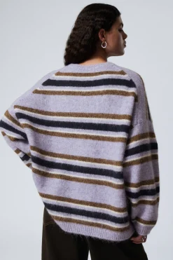 LOCKER GESCHNITTENER GRAPHISCHER STRICKPULLOVER|Weekday Outlet