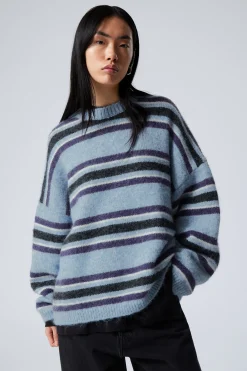 LOCKER GESCHNITTENER GRAPHISCHER STRICKPULLOVER|Weekday Clearance