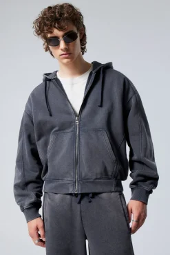 LOCKER GESCHNITTENER ZIP-HOODIE|Weekday Discount