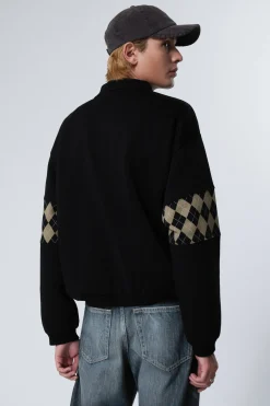 LOCKER GESCHNITTENES GRAPHIC POLO-SWEATSHIRT|Weekday Best Sale