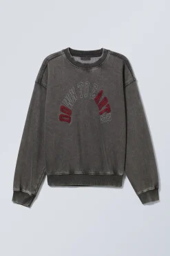 LOCKER GESCHNITTENES GRAPHIC SWEATSHIRT|Weekday Online