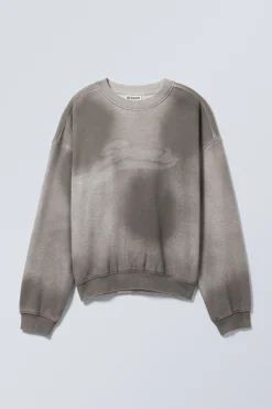LOCKER GESCHNITTENES GRAPHIC SWEATSHIRT|Weekday Hot
