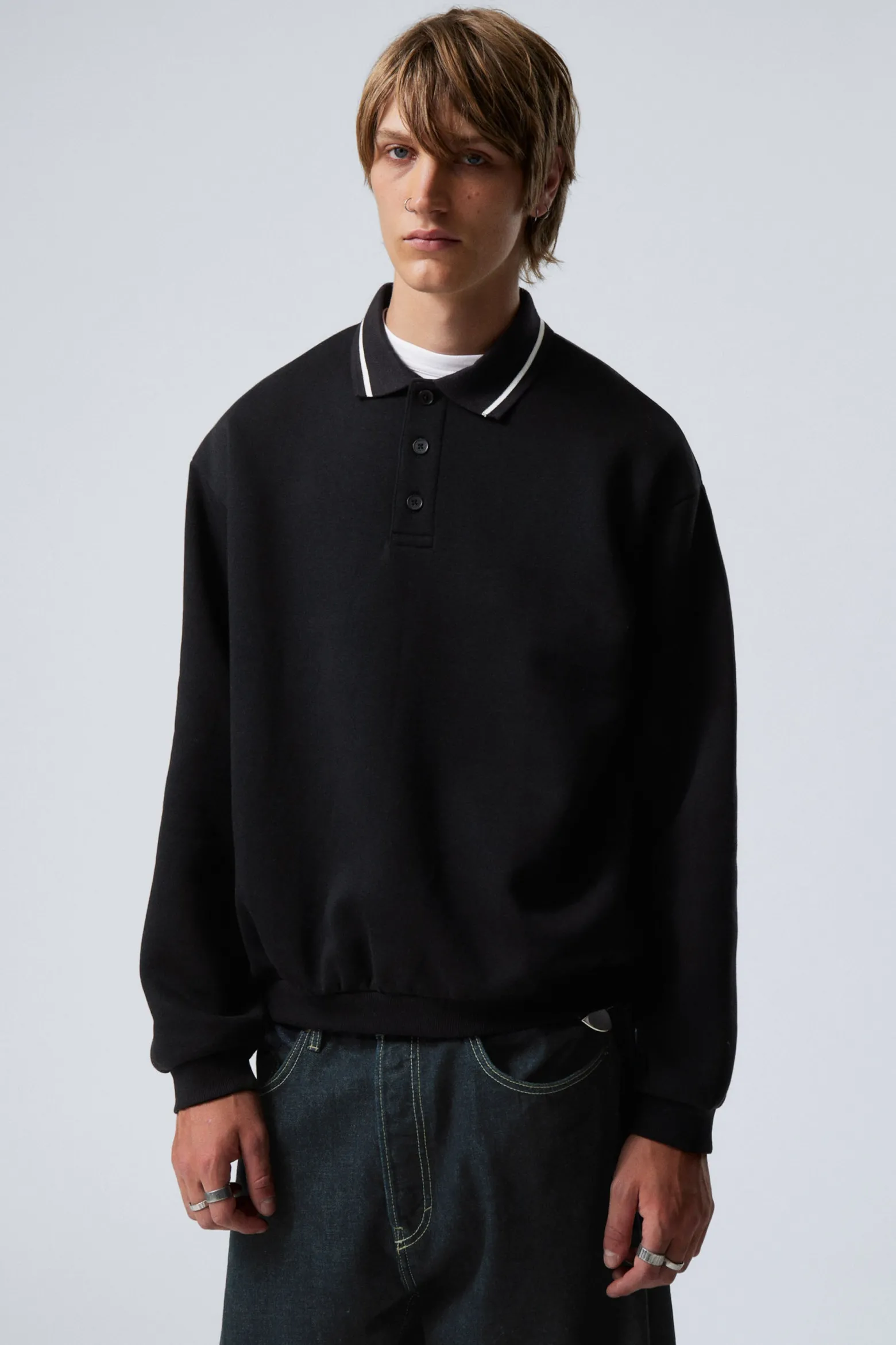 LOCKER GESCHNITTENES POLO-SWEATSHIRT|Weekday Best Sale