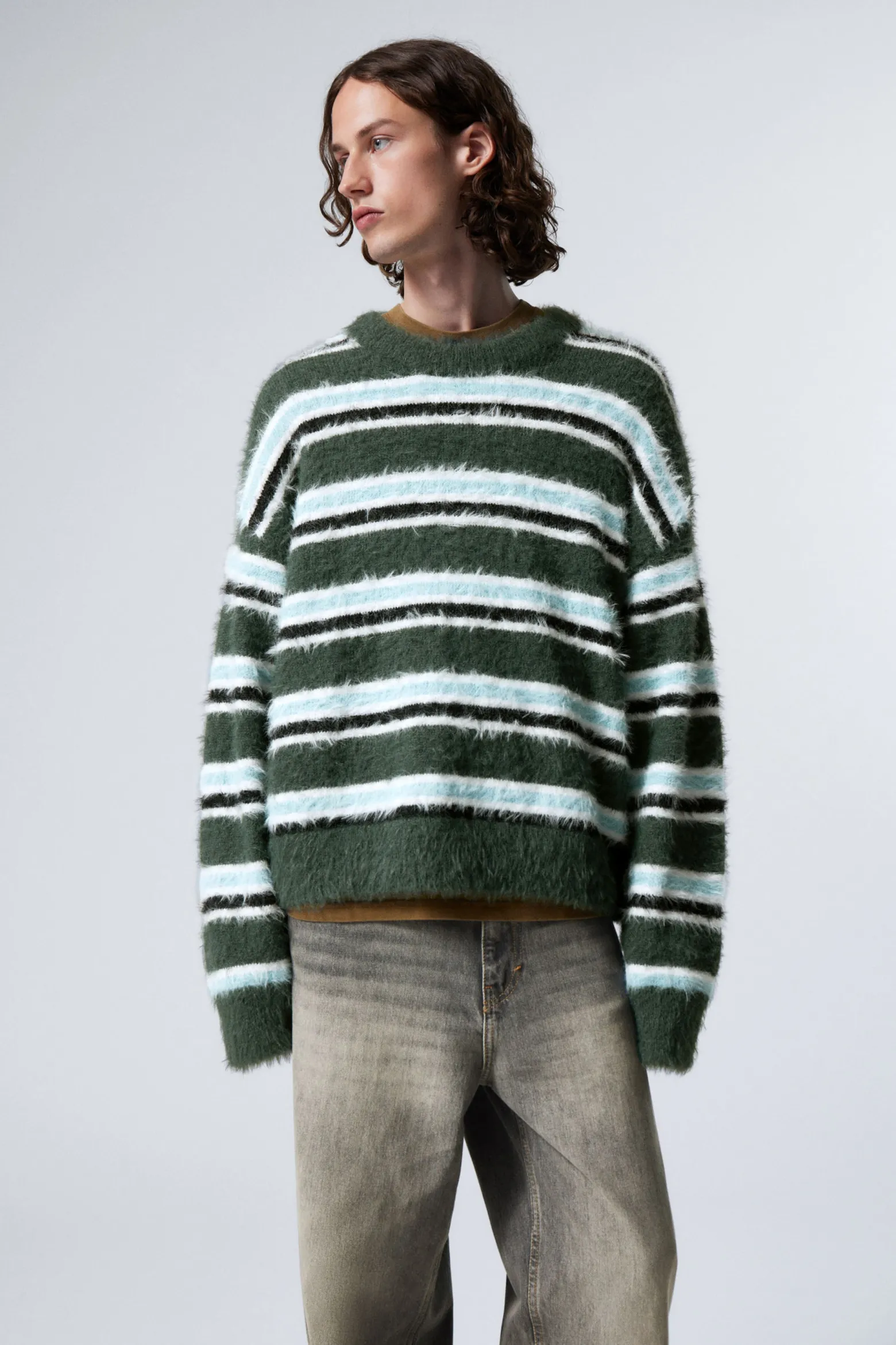 LOCKER GESTRICKTER, GESTREIFTER FLAUSCHPULLOVER|Weekday Sale