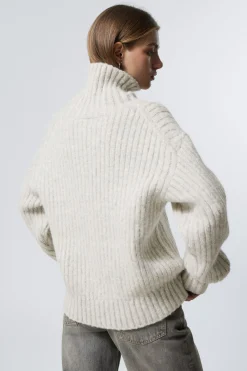 LOCKER GESTRICKTER ROLLKRAGENPULLOVER|Weekday Shop