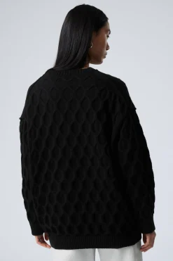 LOCKER GESTRICKTER STRUKTURPULLOVER|Weekday Cheap