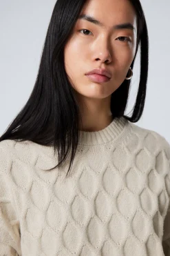 LOCKER GESTRICKTER STRUKTURPULLOVER|Weekday Discount