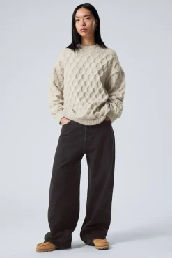 LOCKER GESTRICKTER STRUKTURPULLOVER|Weekday Discount