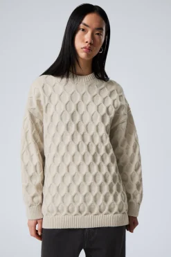LOCKER GESTRICKTER STRUKTURPULLOVER|Weekday Discount