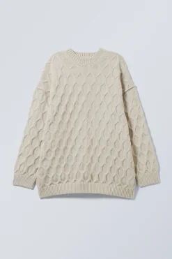 LOCKER GESTRICKTER STRUKTURPULLOVER|Weekday Discount