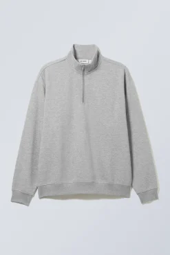 LOCKERER, SCHWERER PULLOVER MIT TEILREISSVERSCHLUSS|Weekday Best Sale