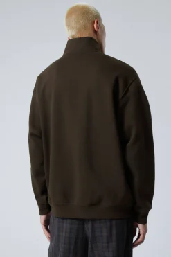 LOCKERER, SCHWERER PULLOVER MIT TEILREISSVERSCHLUSS|Weekday New