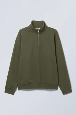 LOCKERER, SCHWERER PULLOVER MIT TEILREISSVERSCHLUSS|Weekday Shop