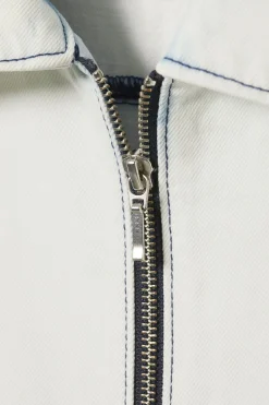 LOCKERES KURZARM-JEANSHEMD MIT REISSVERSCHLUSS|Weekday Outlet