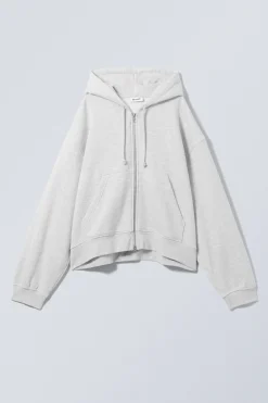 LÄSSIGER BOXY-HOODIE MIT REISSVERSCHLUSS|Weekday Cheap