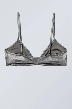 MINIMALISTISCHES GLITZER-BIKINIOBERTEIL|Weekday Discount