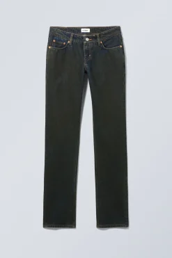 NAIL LOW WAIST SLIM STRAIGHT LEG JEANS|Weekday Flash Sale