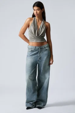 NECKHOLDER-TOP MIT WASSERFALL-AUSSCHNITT|Weekday Discount