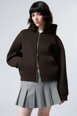 OVERSIZED SCUBA-ZIP-HOODIE|Weekday Shop