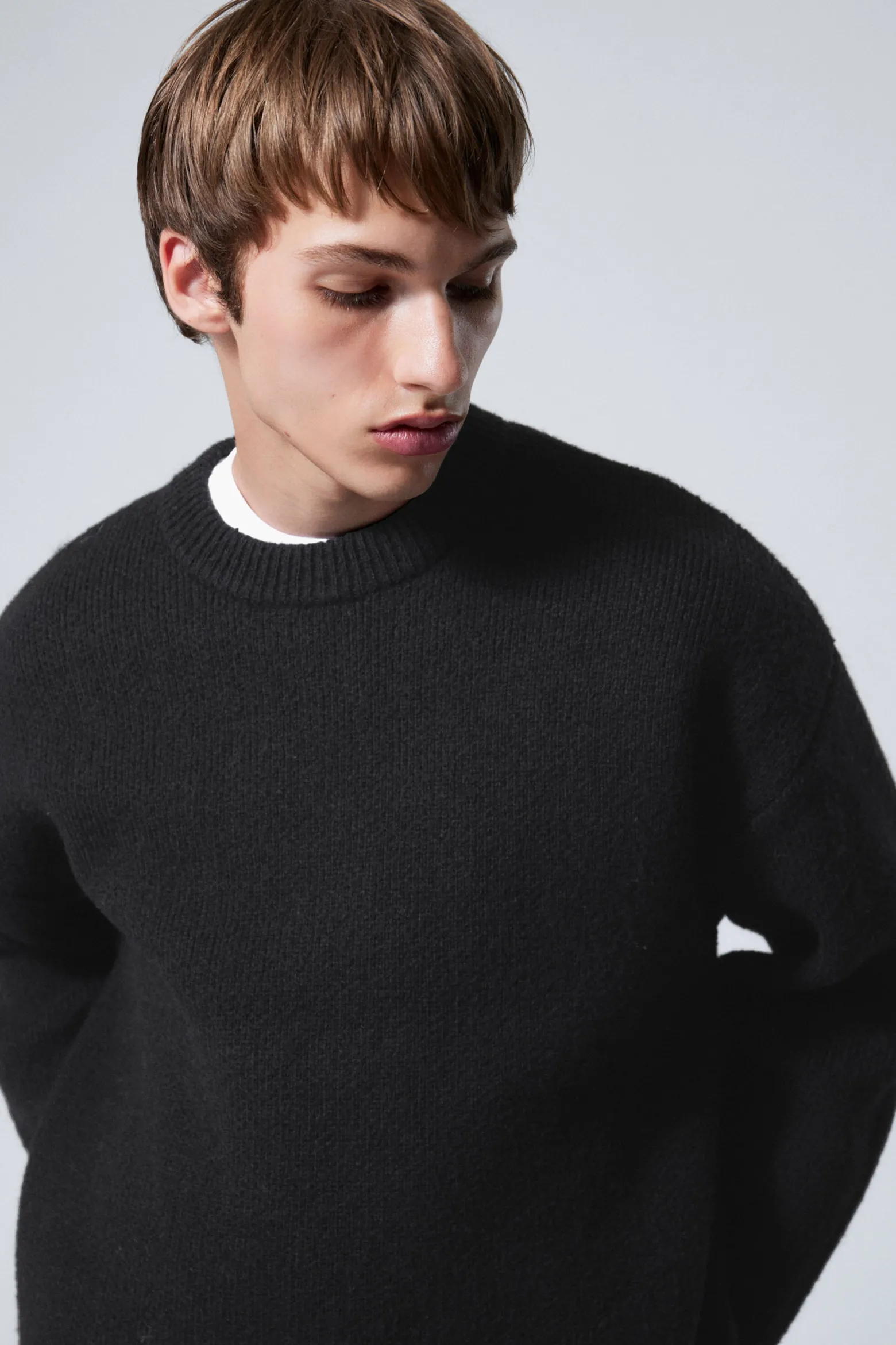OVERSIZED-STRICKPULLOVER AUS WOLLMISCHUNG TEO|Weekday New