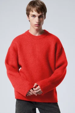 OVERSIZED-STRICKPULLOVER AUS WOLLMISCHUNG TEO|Weekday Hot