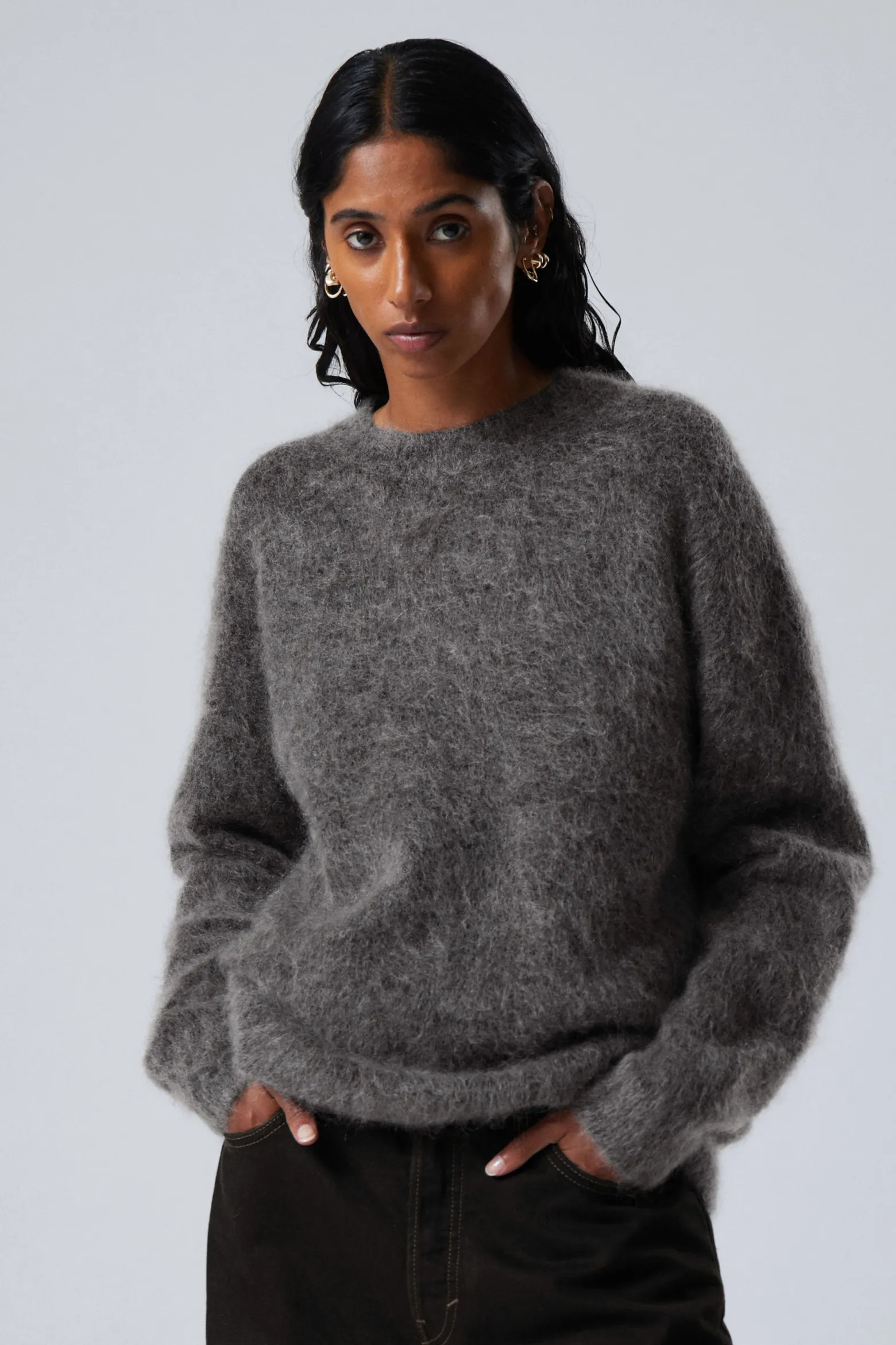 OVERSIZED-STRICKPULLOVER AUS MOHAIRMISCHUNG|Weekday Outlet