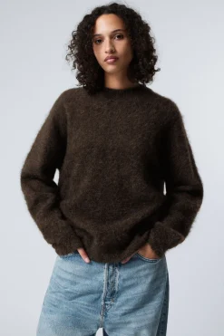 OVERSIZED-STRICKPULLOVER AUS MOHAIRMISCHUNG|Weekday Shop