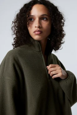 OVERSIZED-SWEATSHIRT AUS FLEECE MIT HALF-ZIP|Weekday Online