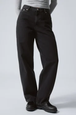 RAIL MID WAIST LOOSE WIDE LEG JEANS|Weekday Clearance