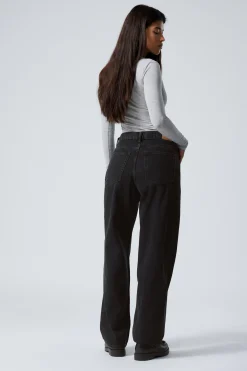 RAIL MID WAIST LOOSE WIDE LEG JEANS|Weekday Clearance