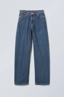 RAIL MID WAIST LOOSE WIDE LEG JEANS|Weekday Cheap
