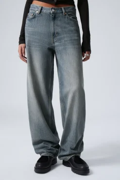 RAIL MID WAIST LOOSE WIDE LEG JEANS|Weekday Flash Sale