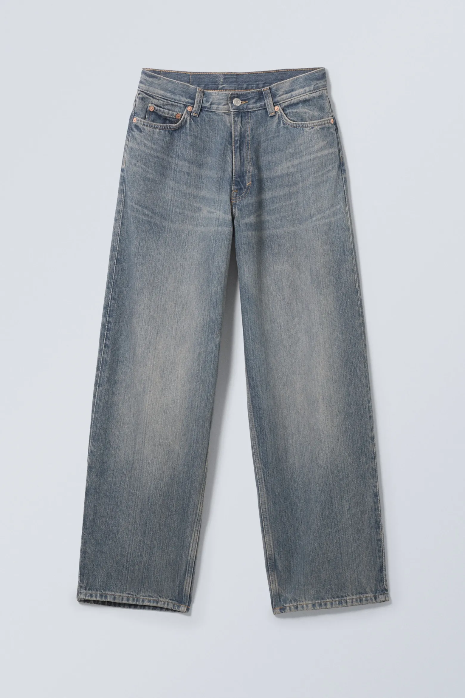 RAIL MID WAIST LOOSE WIDE LEG JEANS|Weekday Flash Sale
