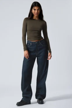 RAIL MID WAIST LOOSE WIDE LEG JEANS|Weekday Shop