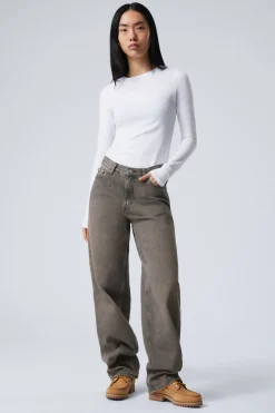 RAIL MID WAIST LOOSE WIDE LEG JEANS|Weekday Best